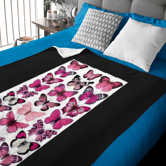Discover Pink Butterfly Baby Blankets