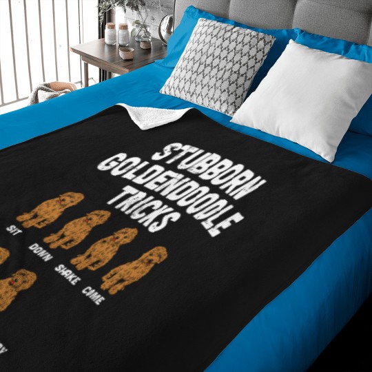 Discover Stubborn Goldendoodle Tricks Dog Trainer Mom Dad Baby Blankets