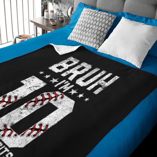 Discover 10th Birthday Baseball Bruh Im Double Digits 10 Years Old Baby Blankets