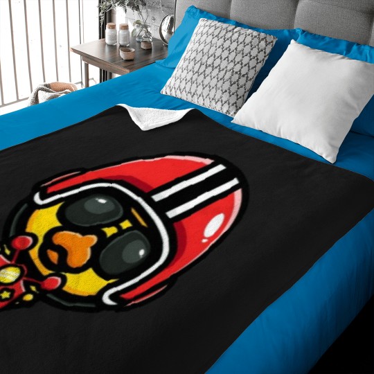 Discover a duck riding a cute motorcycle.png Baby Blankets