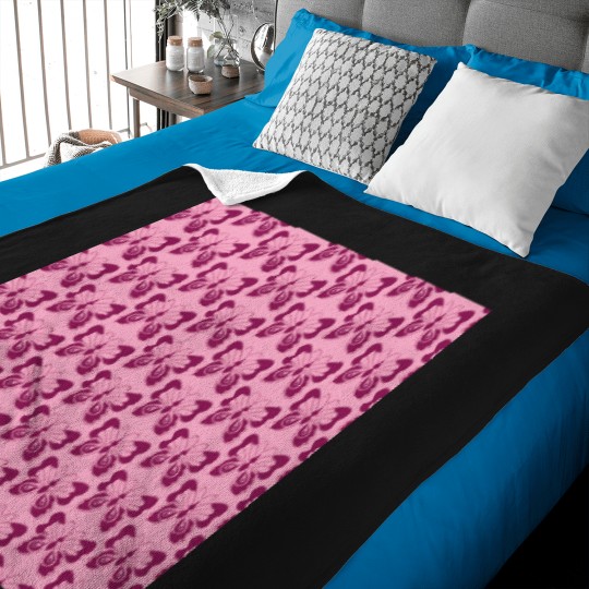 Discover 3510-Pink-Butterfly T-Shirt Baby Blankets