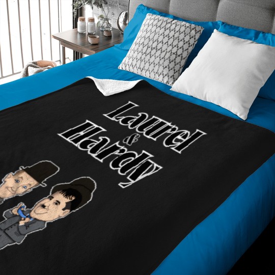 Discover 9063-Stan--Ollie---Slapstick-Clowns-In-Pixel T-Shirt Baby Blankets