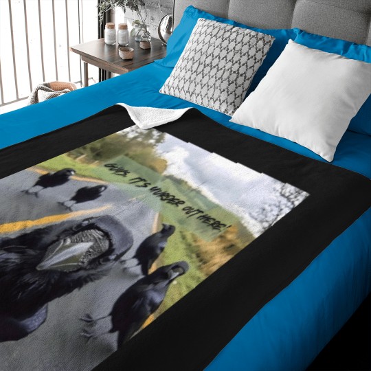 Discover Its-Murder-Out-Here--Funny-Crow-Selfie T-Shirt Baby Blankets