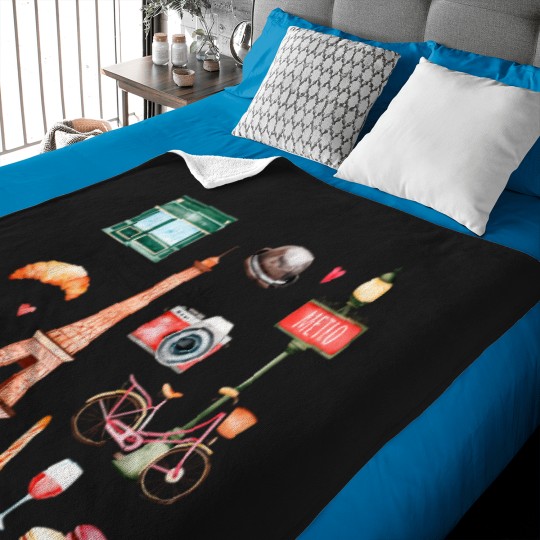 Discover Welcome-To-Paris T-Shirt Baby Blankets