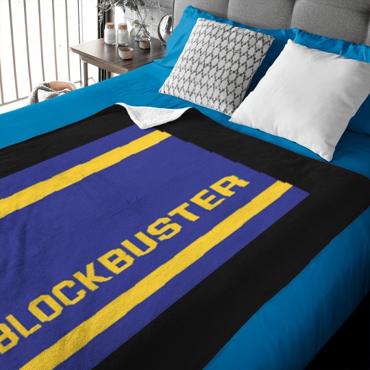 Discover Blockbuster-Video-90S-Vhs-Rental-Store-Merchandise-Blue-Yellow T-Shirt Baby Blankets