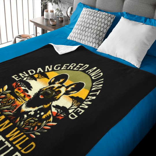 Discover Endangered Species African Wild Dog Animal Rights Activist T-Shirt (7) Baby Blankets