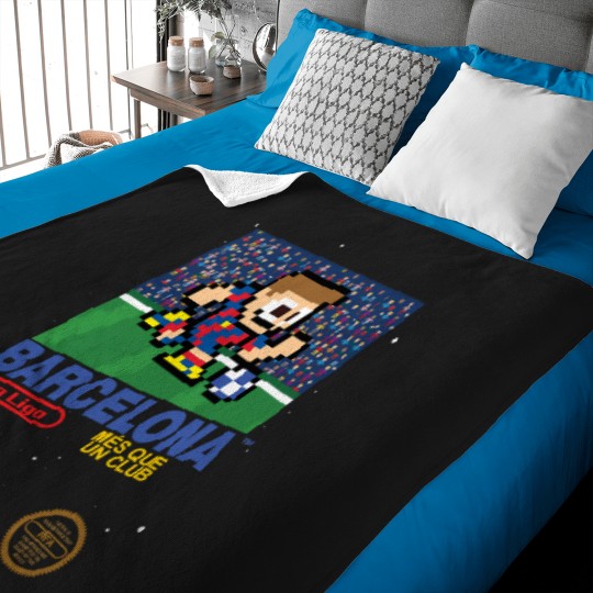 Discover Fc-Barcelona-V2--(8-Bit-Football--Soccer-Videogame-Cart) T-Shirt Baby Blankets