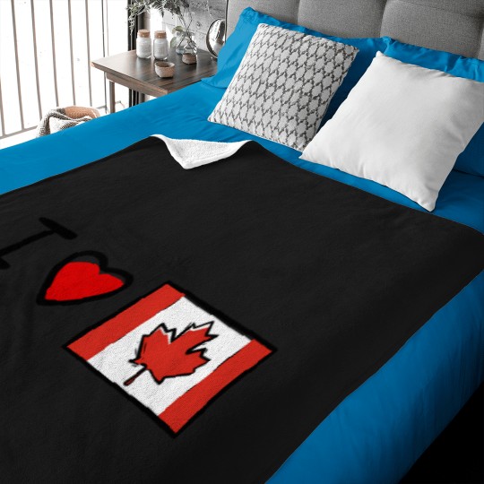 Discover I-Love-Canada-Love-Art T-Shirt Baby Blankets