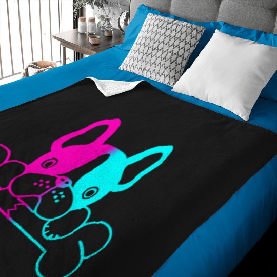 Discover Cute-French-Bulldog-Puppy-With-Bones-(1) T-Shirt Baby Blankets