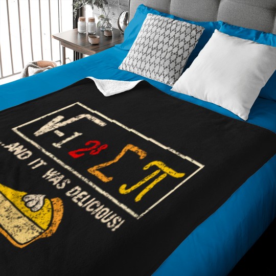 Discover I-Ate-Some-Pie-And-It-Was-Delicious-Funny-Pi-Day-Math-Pun-T-Shirt-(1) Baby Blankets