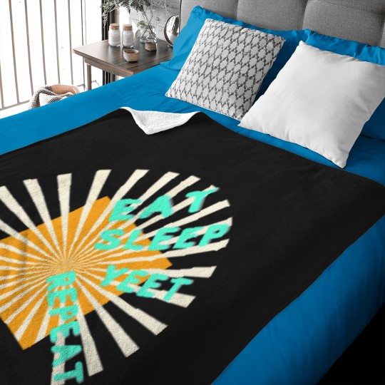 Discover Eat-Sleep-Yeet-Repeat-Retro-Design T-Shirt Baby Blankets