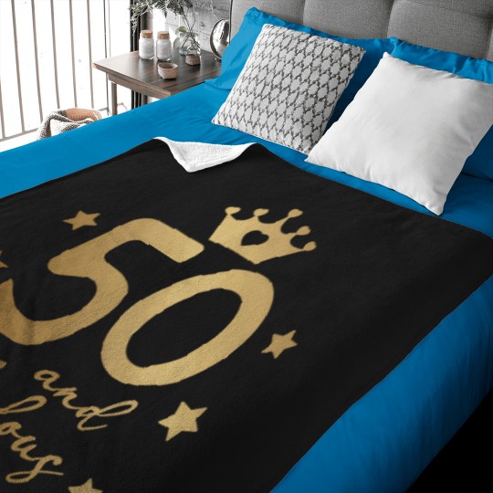 Discover 50-Fifty-And-Fabulous-In-Gold---Happy-Birthday T-Shirt Baby Blankets