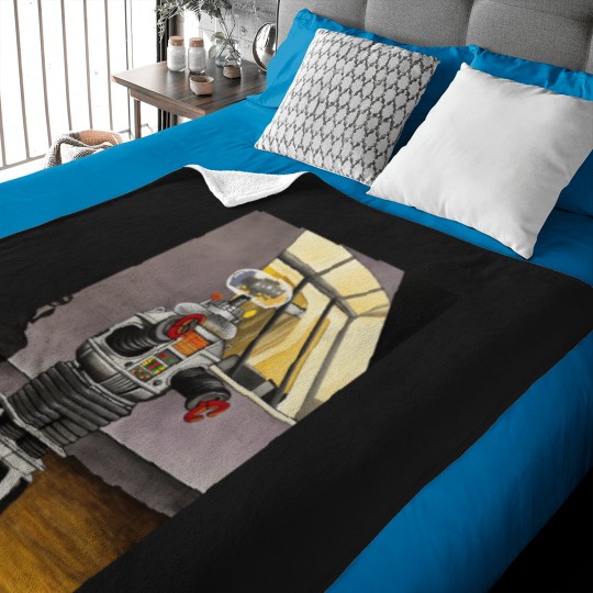 Discover 3171 Lis Robot On Guard Duty Baby Blankets