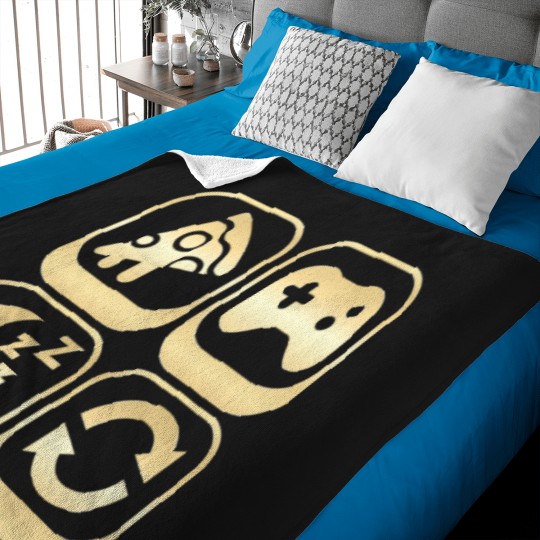 Discover Eat Sleep Game Repeat - Funny Gaming Design Baby Blankets