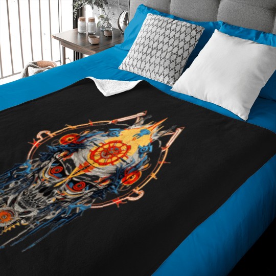 Discover Skull-Colorful T-Shirt Baby Blankets
