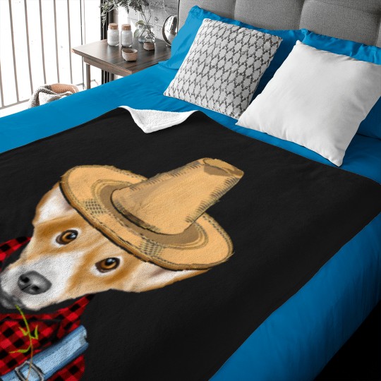 Discover Farmer Pembroke Welsh Corgi Farming Dog T-Shirt (1) Baby Blankets