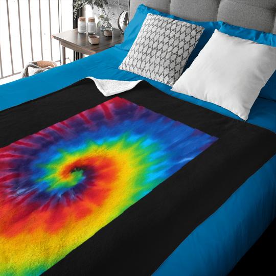 Discover Tie-Dye-Swirl-Rainbow T-Shirt Baby Blankets