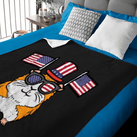 Discover 4th July Guinea Pig US Flag Patriot Boys Girls K Baby Blankets