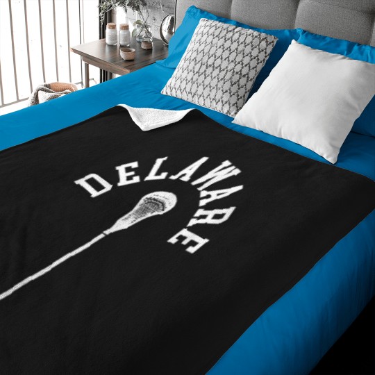Discover Delaware Minimalist Vertical Lacrosse Stick Retr Baby Blankets