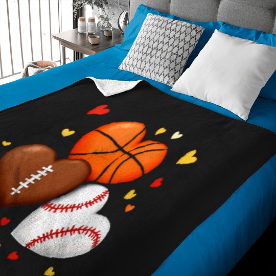 Discover Womens Heart Football Basketball Baseball Valent Baby Blankets