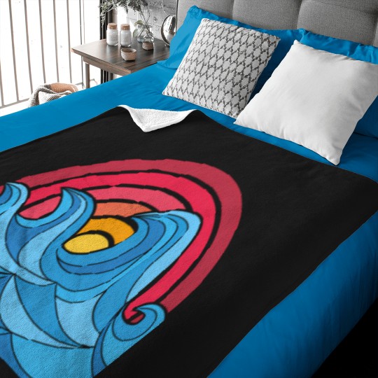 Discover 7300 Abstract Big Waves In The Sunset Active T-Shirt Baby Blankets