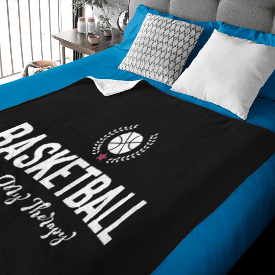 Discover Basketball is my therapy Baby Blankets