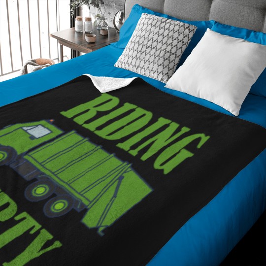 Discover Riding Dirty Garbage Day Gift Trash Truck Recycling Man Kids Active Baby Blankets