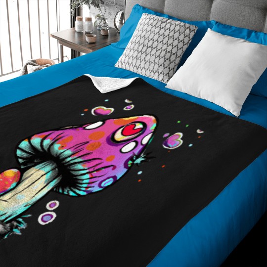 Discover Mushroom Heart Baby Blankets
