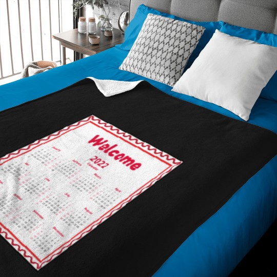 Discover WELCOME 2022 Calendar, Happy New Year, Bye 2021 Oversized Baby Blankets