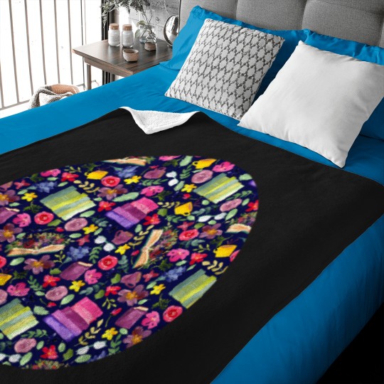 Discover Bookish Illustration Baby Blankets
