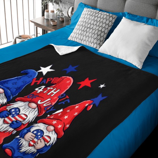 Discover Happy 4th of July Gnome Baby Blankets