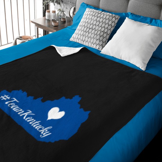 Discover teamkentucky kentucky state silhouette with heart blue Baby Blankets