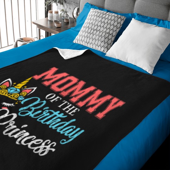 Discover Mommy of the birthday Princess cute unicorn gift for moms Oversized Baby Blankets