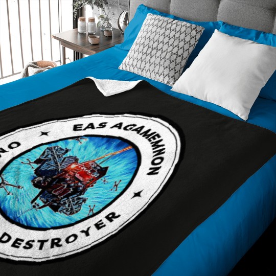 Discover Eas Agamemnon - Omega-Class Destroyer - Black - Sci-Fi - B5 Wonka Bar Poster Baby Blankets