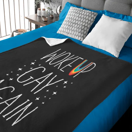 Discover LGBT Pride Rainbow Woke Up Gay Again Stars Baby Blankets
