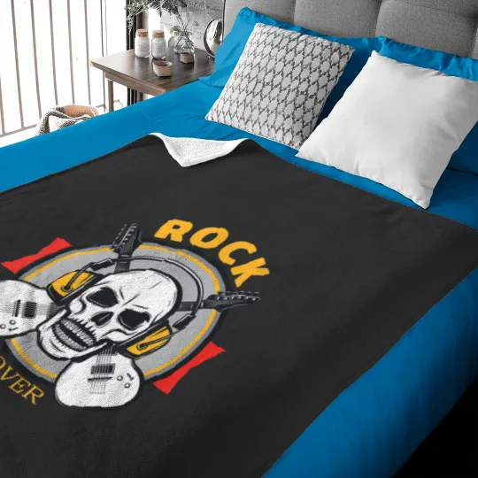 Discover Rock Lover Headphone Skull Boyfriend Modern Specia Baby Blankets