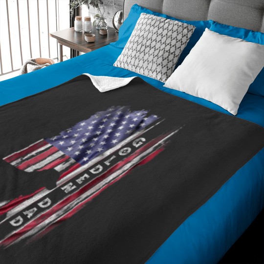 Discover Vintage USA Flag Proud Golden Retriever Dad Silhou Baby Blankets