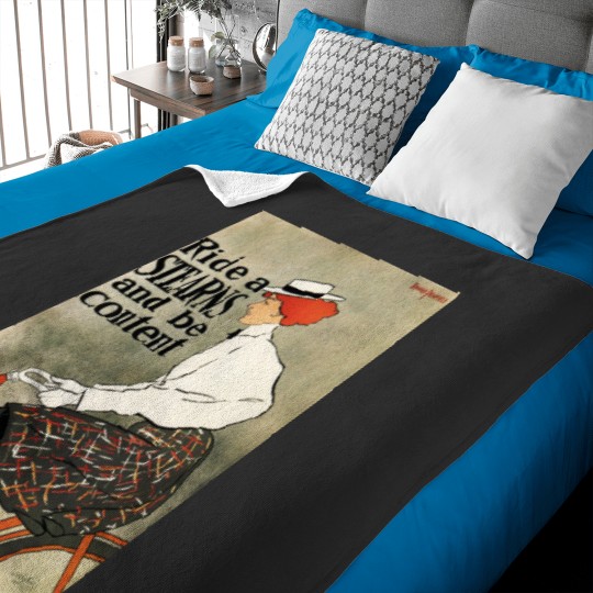 Discover Ride a STEARNS and be content! Old Bicycle Advert Baby Blankets
