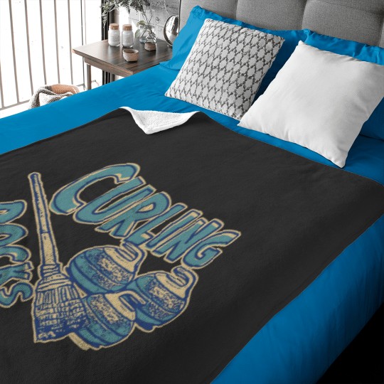 Discover Vintage Curling Rocks Baby Blankets