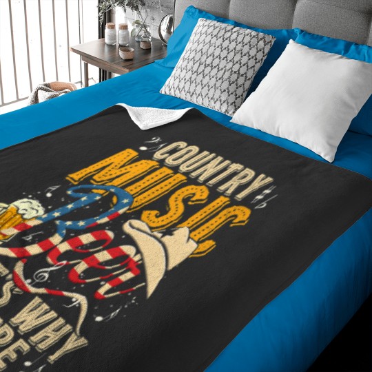 Discover Country Music And Beer That's Why I'm Here T Funny Baby Blankets