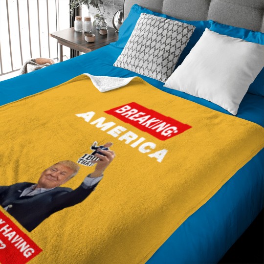 Discover BREAKING AMERICA Anti-Trump Tariffs HANDS OFF 2025 Protest Baby Blankets