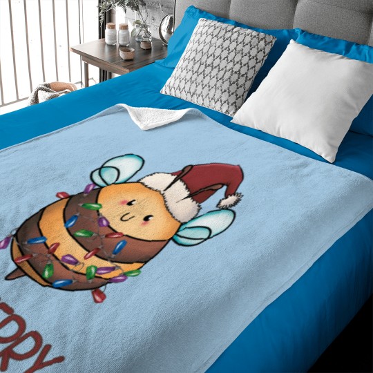 Discover Cute Bee Merry Christmas Bee Baby Blankets