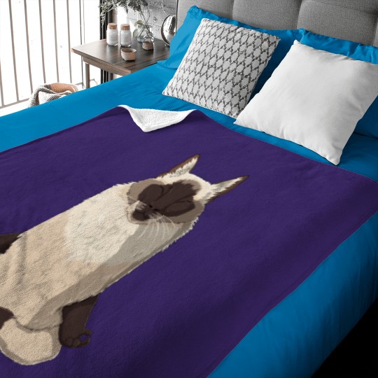 Discover Yoga Balinese Cat Baby Blankets
