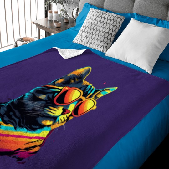 Discover Wave Balinese Cat Miami Design Baby Blankets