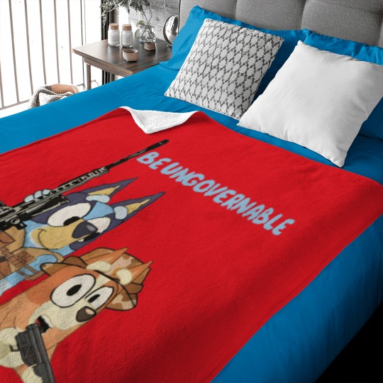 Discover BlueyDad Be Ungovernable Baby Blankets | BlueyDad And Bingo Family Baby Blankets