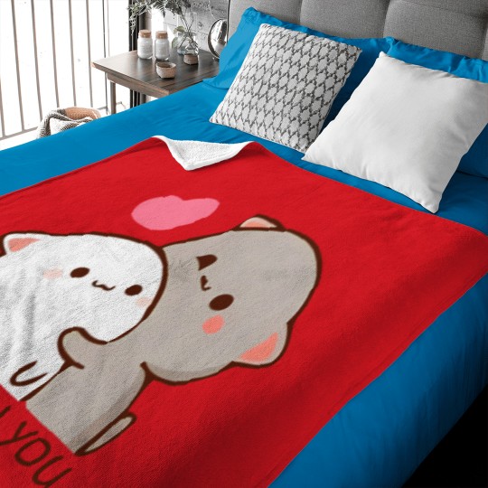 Discover Peach and goma mochi cat Baby Blankets
