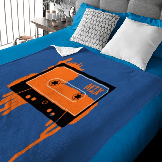 Discover Orange vintage cassette tape Baby Blankets
