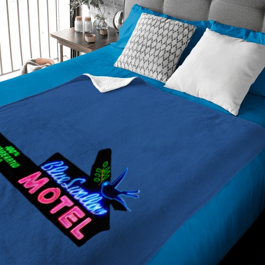 Discover Blue Swallow Motel Neon Sign Route 66 Baby Blankets