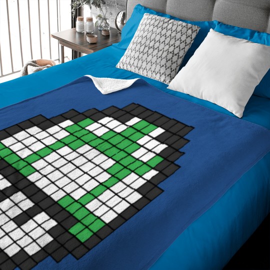 Discover 8Bit - Green Mushroom 1Up Baby Blankets