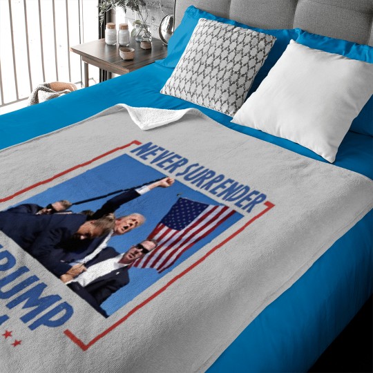 Discover Never Surrender Trump 2024 Baby Blanket - Shooting & Assassination Design